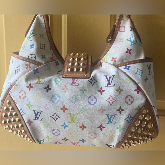 🏆LV Takashi Murakami Chrissie MM multicolor bag, Brass chain straps Limited Edt - Picture 3 of 14